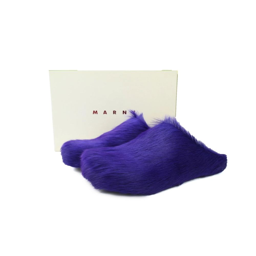 Marni Long-hair Calfskin Fussbett Sabot Purple SBMR000600P623600C74
