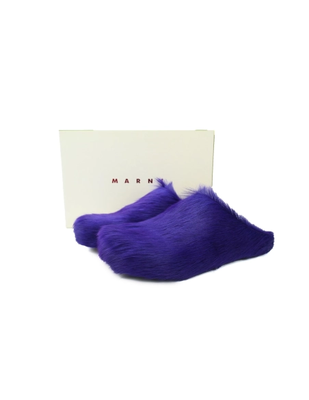 Marni Long-hair Calfskin Fussbett Sabot Purple SBMR000600P623600C74