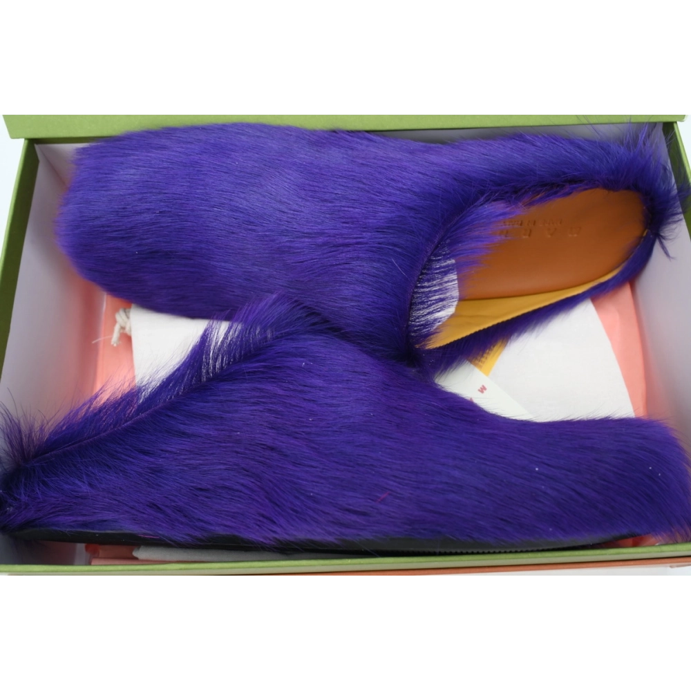 Marni Long-hair Calfskin Fussbett Sabot Purple SBMR000600P623600C74