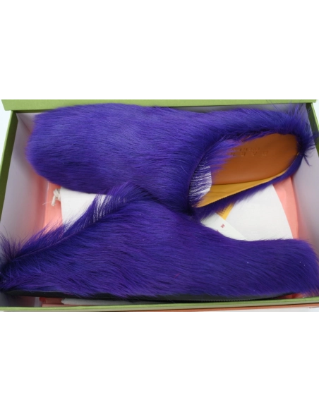 Marni Long-hair Calfskin Fussbett Sabot Purple SBMR000600P623600C74