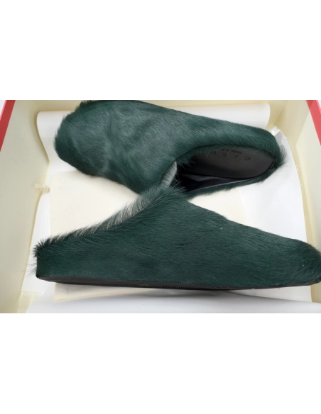 Marni Long-hair Calfskin Fussbett Sabot Sea Green SBMR000600P412200V78