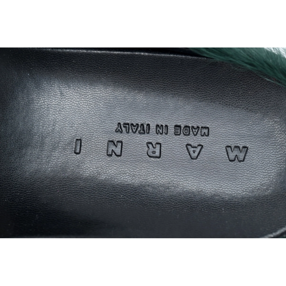 Marni Long-hair Calfskin Fussbett Sabot Sea Green SBMR000600P412200V78