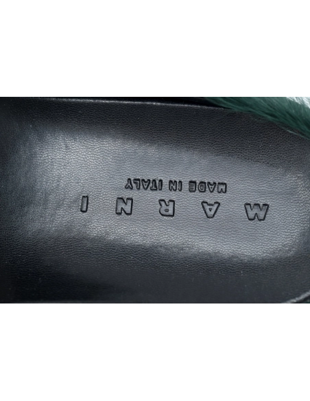 Marni Long-hair Calfskin Fussbett Sabot Sea Green SBMR000600P412200V78