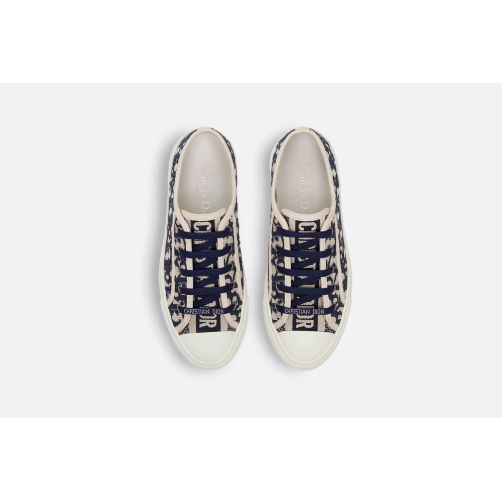 Dior WalknDior Sneaker Deep Blue Oblique Embroidered Cotton KCK211OBE_S56B