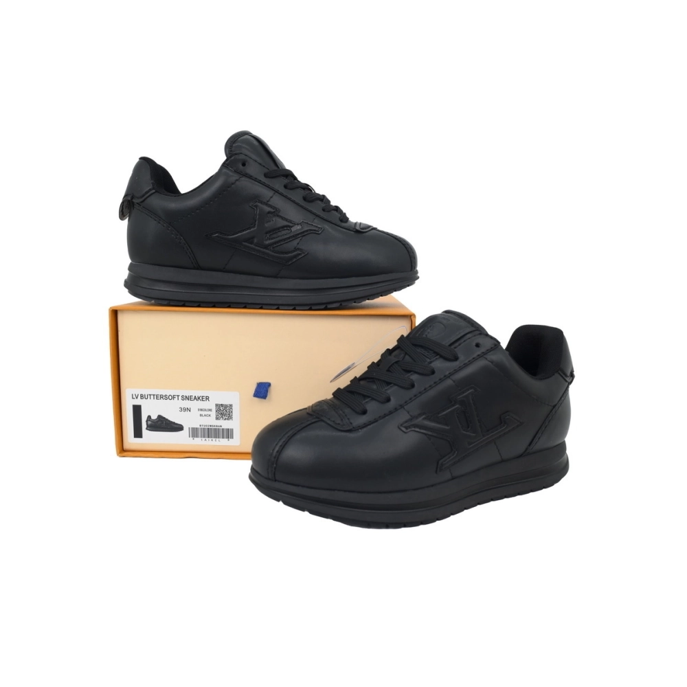 LV BUTTERSOFT Sneaker Lambskin/Plain Calf Leather Black 1AIKEO