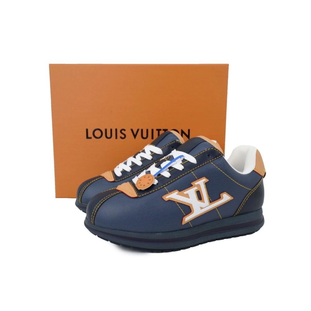 LV BUTTERSOFT Sneaker Lambskin/Plain Calf x Nigo Navy Blue