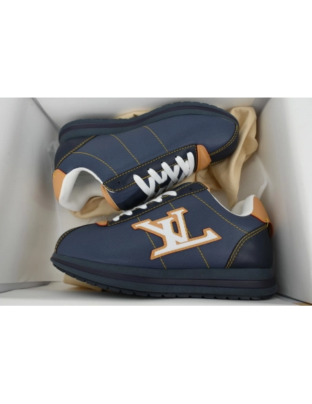 LV BUTTERSOFT Sneaker Lambskin/Plain Calf x Nigo Navy Blue