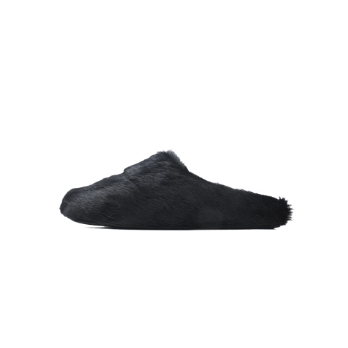 Marni Long-hair Calfskin Fussbett Sabot Black SBMR000600P412200N99