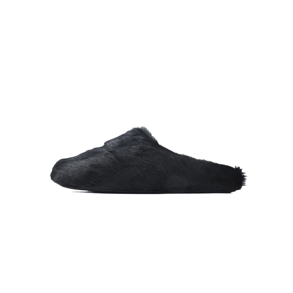 Marni Long-hair Calfskin Fussbett Sabot Black SBMR000600P412200N99