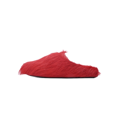 Marni Long-hair Calfskin Fussbett Sabot Red SBMS004601P412200R66