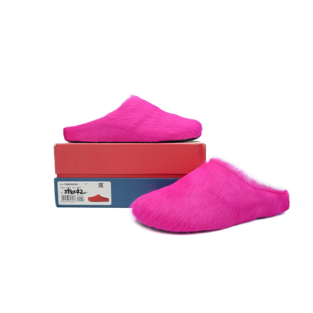 Marni Long-hair Calfskin Fussbett Sabot Fuchsia SBMR000600P412200C57