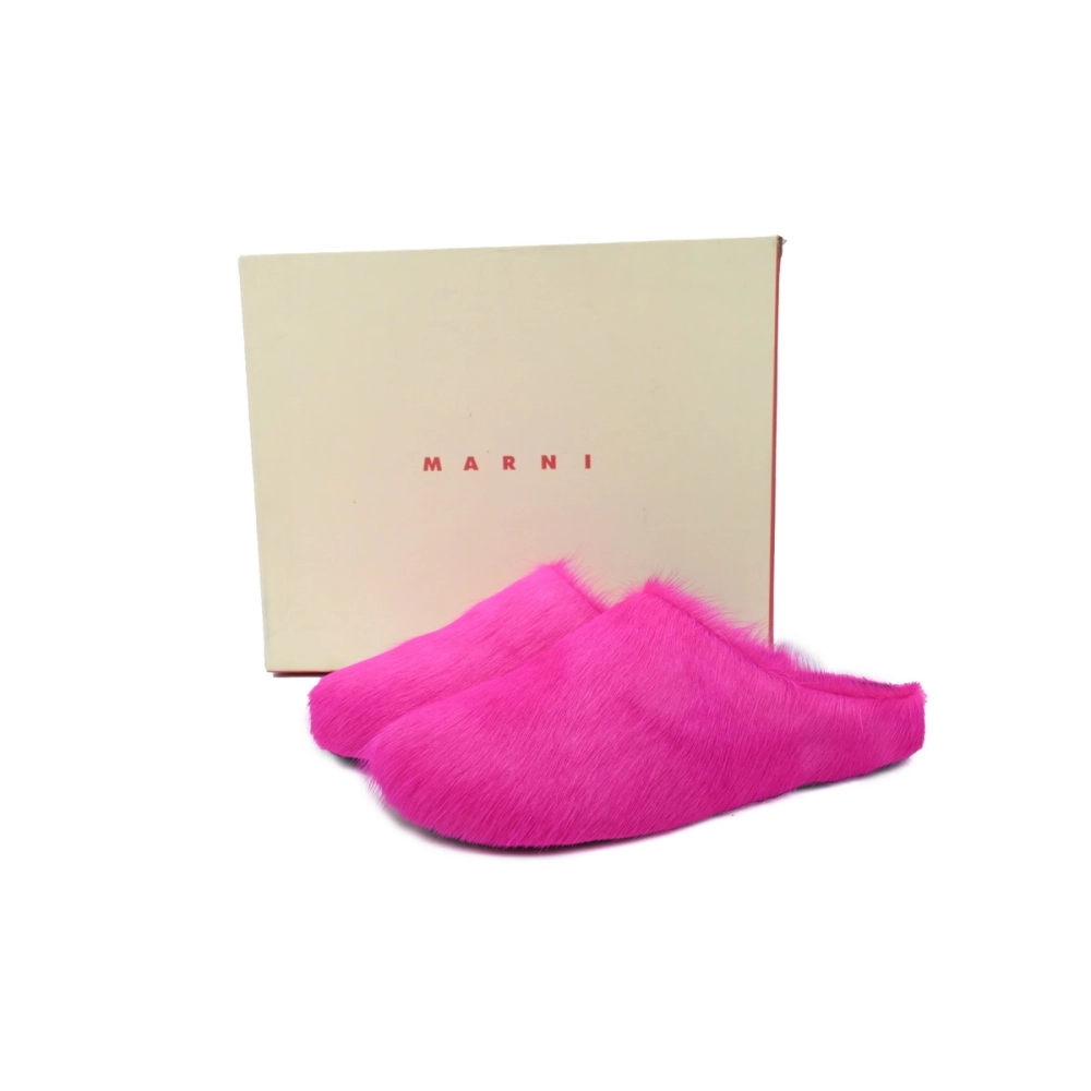 Marni Long-hair Calfskin Fussbett Sabot Fuchsia SBMR000600P412200C57