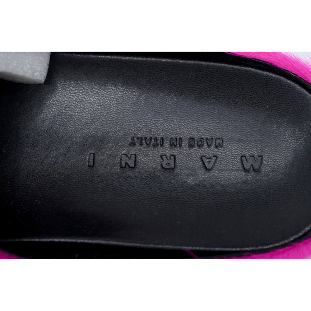 Marni Long-hair Calfskin Fussbett Sabot Fuchsia SBMR000600P412200C57