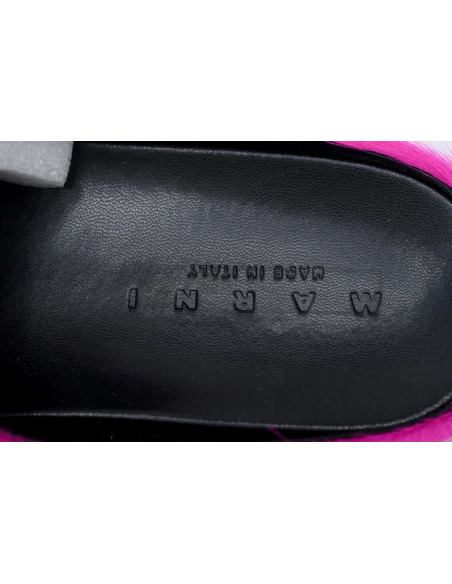 Marni Long-hair Calfskin Fussbett Sabot Fuchsia SBMR000600P412200C57