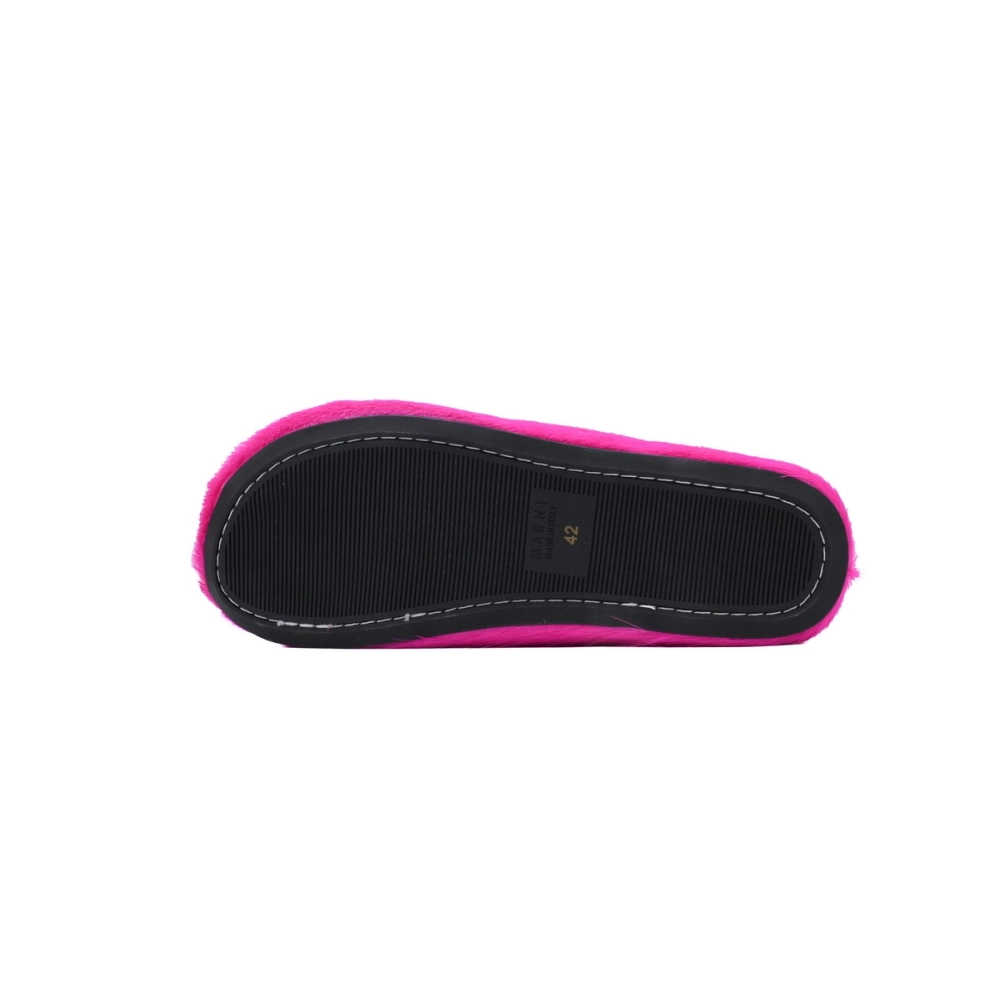 Marni Long-hair Calfskin Fussbett Sabot Fuchsia SBMR000600P412200C57