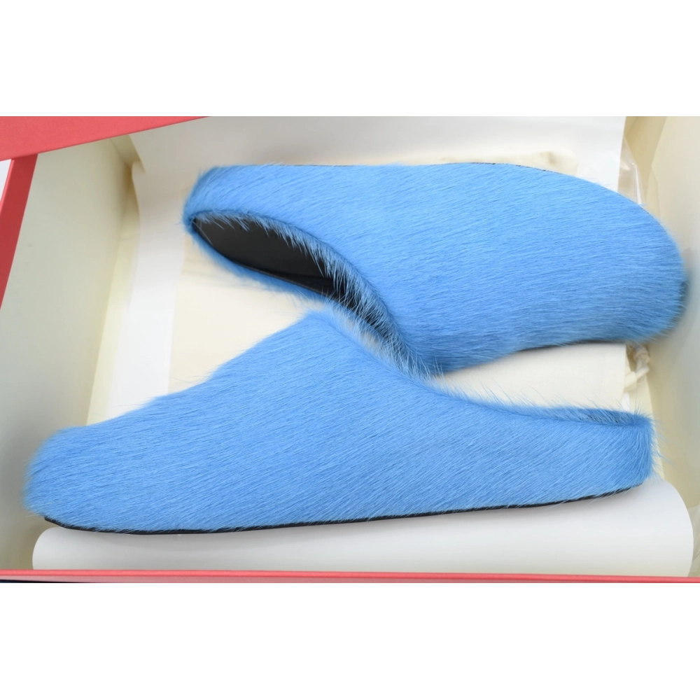 Marni Long-hair Calfskin Fussbett Sabot Blue SBMR000600P412200B50