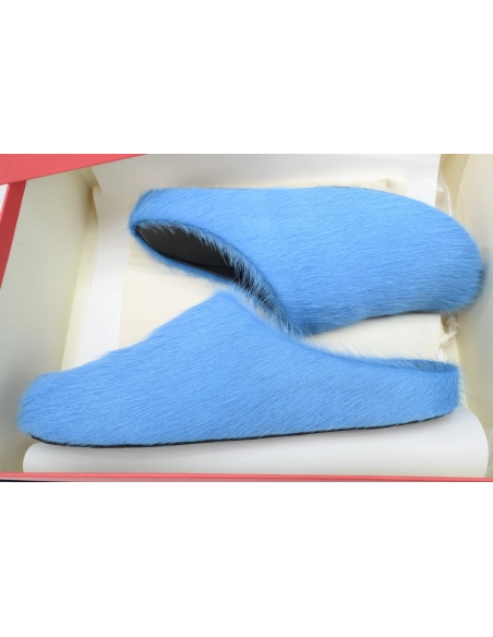 Marni Long-hair Calfskin Fussbett Sabot Blue SBMR000600P412200B50