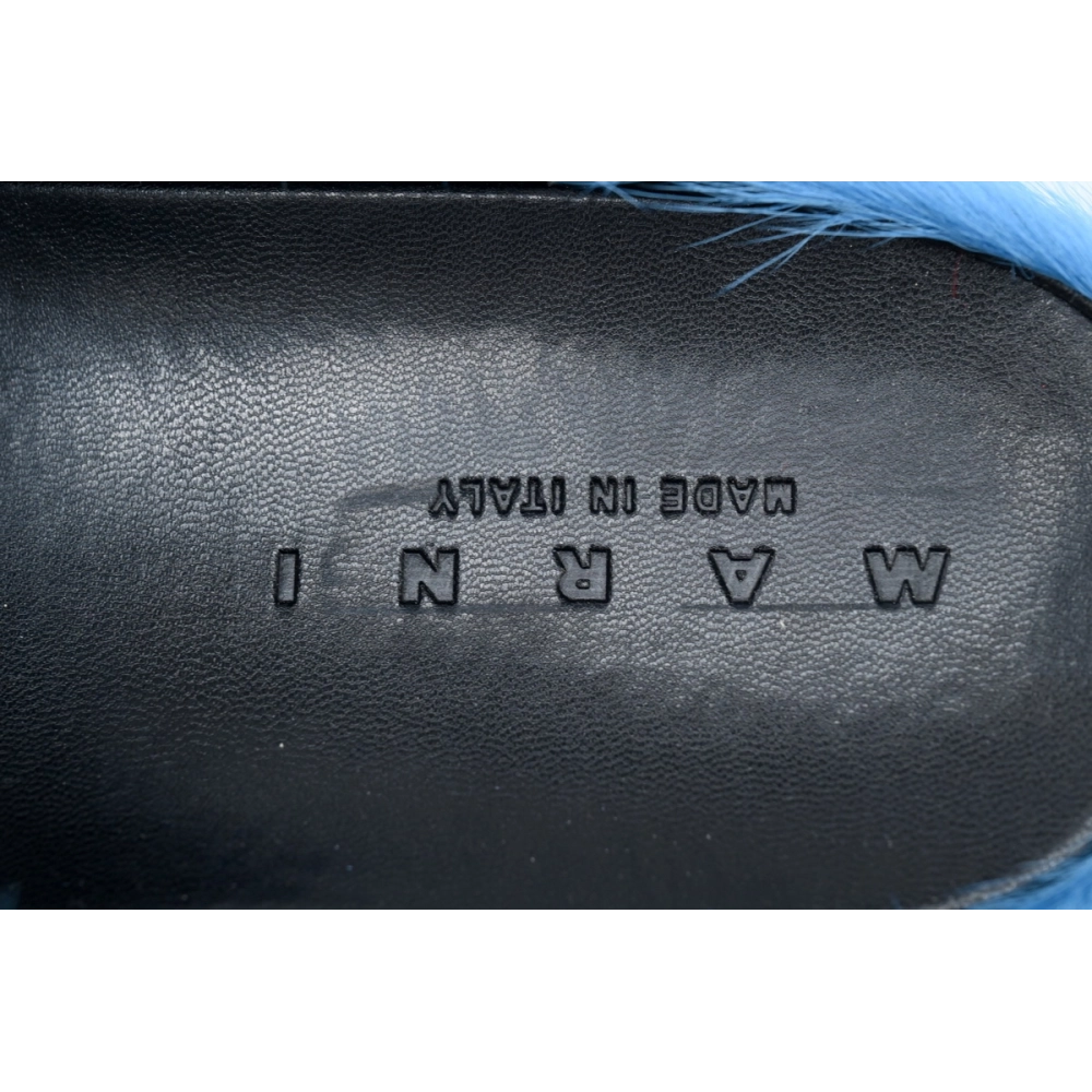 Marni Long-hair Calfskin Fussbett Sabot Blue SBMR000600P412200B50