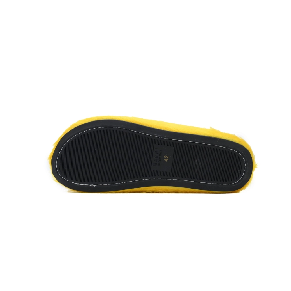 Marni Long-hair Calfskin Fussbett Sabot Yellow SBMR000600P4122Z0565