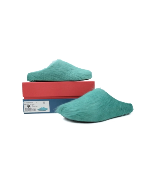 Marni Long-hair Calfskin Fussbett Sabot Green SBMR000600P412200V38