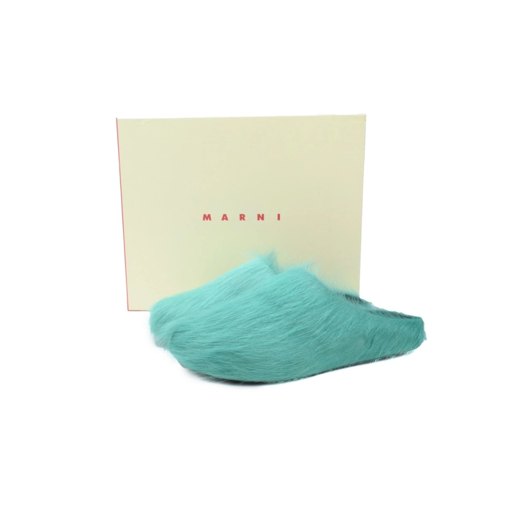 Marni Long-hair Calfskin Fussbett Sabot Green SBMR000600P412200V38