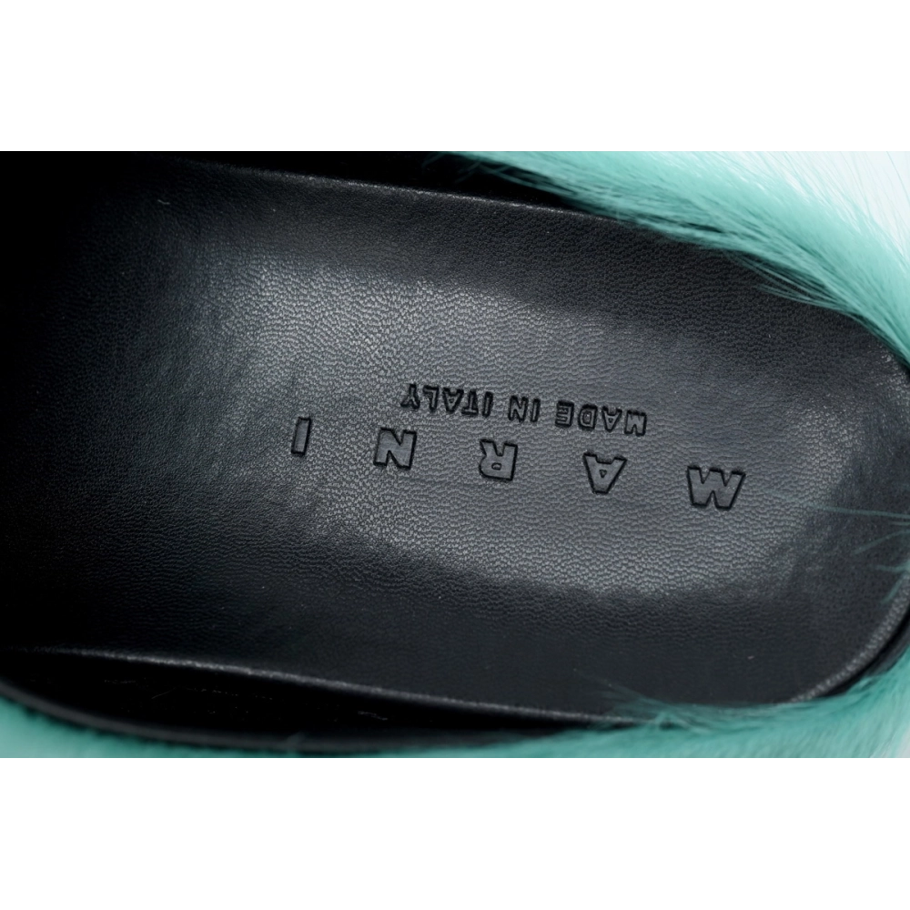 Marni Long-hair Calfskin Fussbett Sabot Green SBMR000600P412200V38