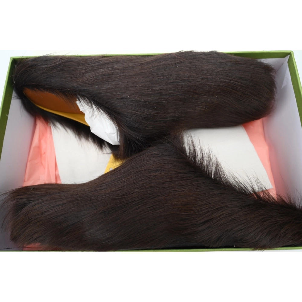 Marni Long-hair Calfskin Fussbett Sabot Brown SBMS004601P412200M37