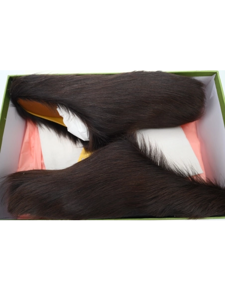 Marni Long-hair Calfskin Fussbett Sabot Brown SBMS004601P412200M37