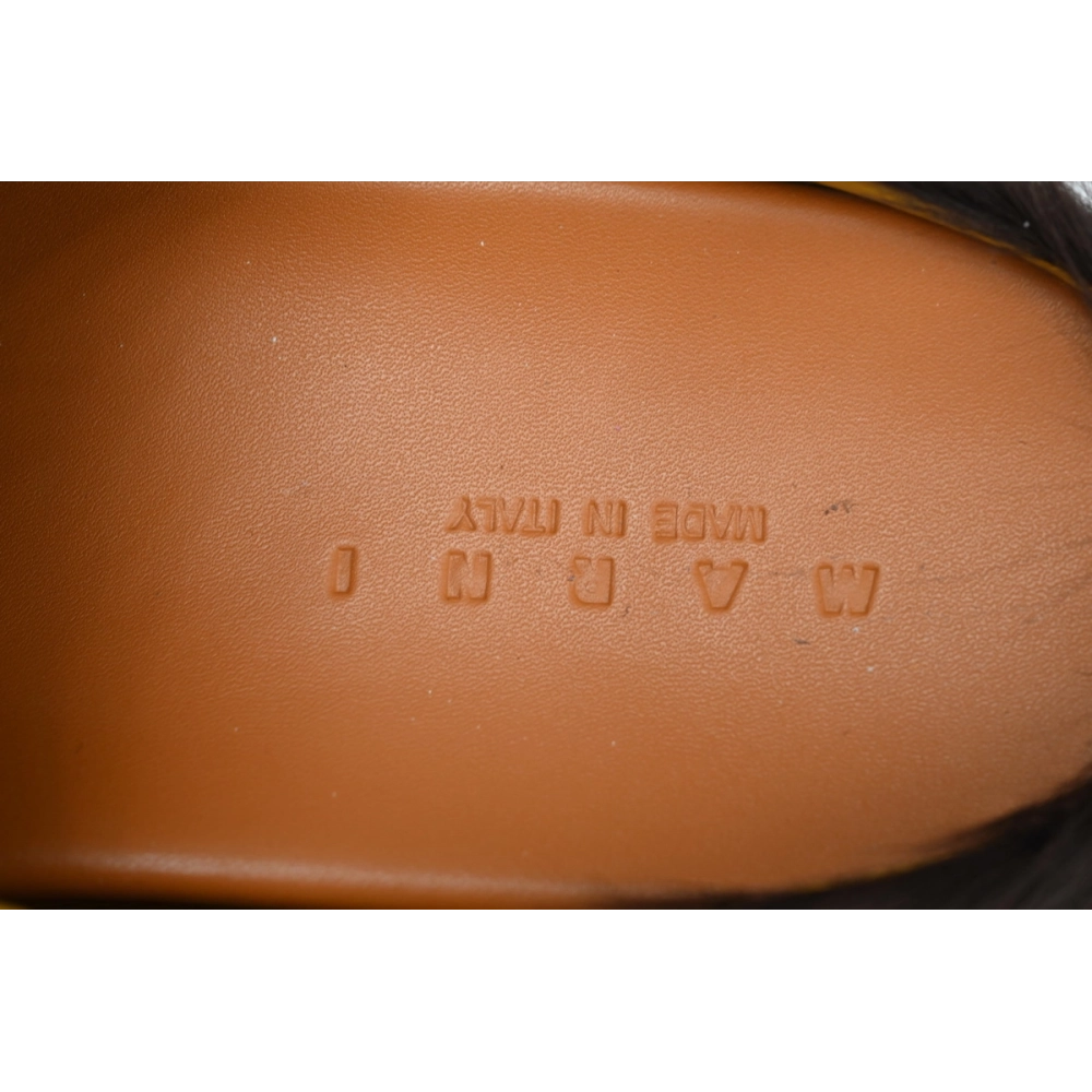 Marni Long-hair Calfskin Fussbett Sabot Brown SBMS004601P412200M37