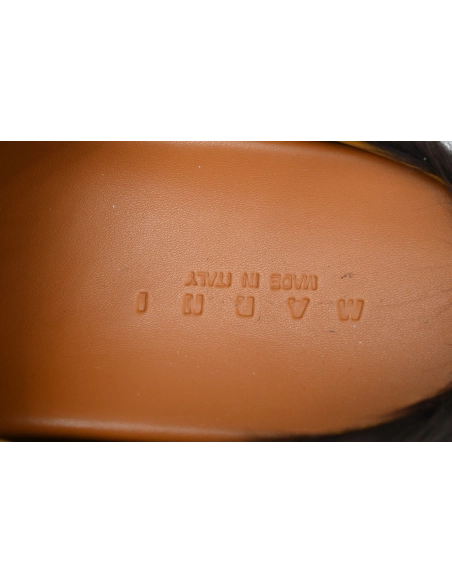 Marni Long-hair Calfskin Fussbett Sabot Brown SBMS004601P412200M37