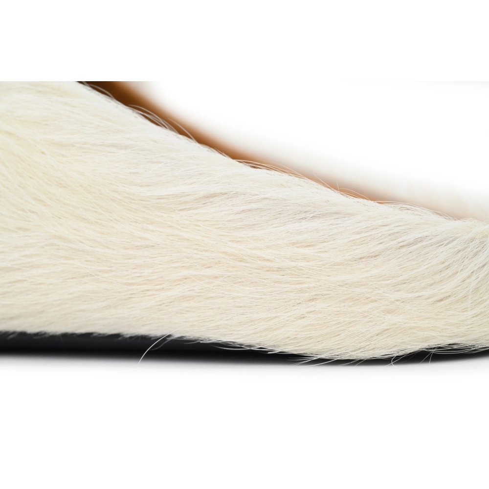 Marni Long-hair Calfskin Fussbett Sabot White