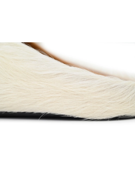 Marni Long-hair Calfskin Fussbett Sabot White