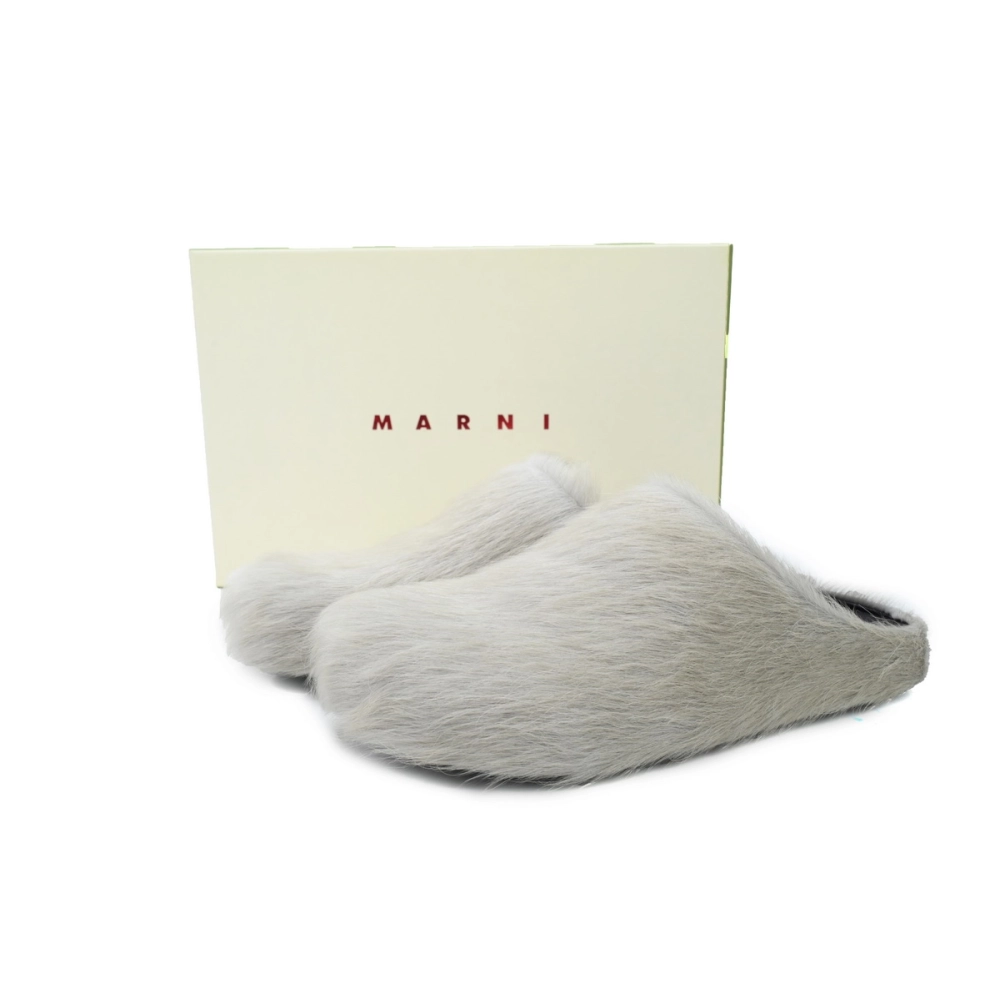 Marni Long-hair Calfskin Fussbett Sabot Grey SBMR000600P412200N15
