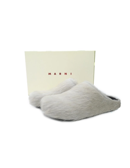 Marni Long-hair Calfskin Fussbett Sabot Grey SBMR000600P412200N15