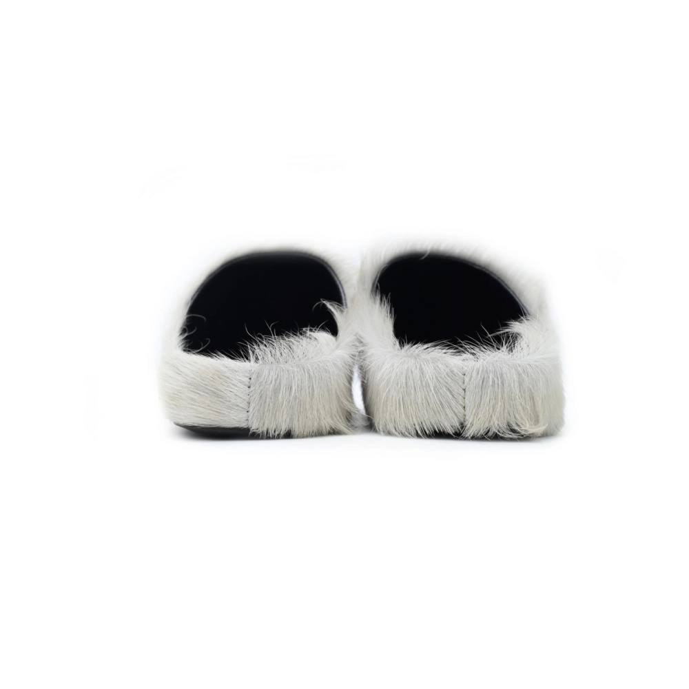 Marni Long-hair Calfskin Fussbett Sabot Grey SBMR000600P412200N15