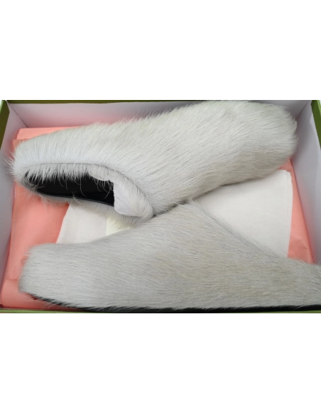 Marni Long-hair Calfskin Fussbett Sabot Grey SBMR000600P412200N15