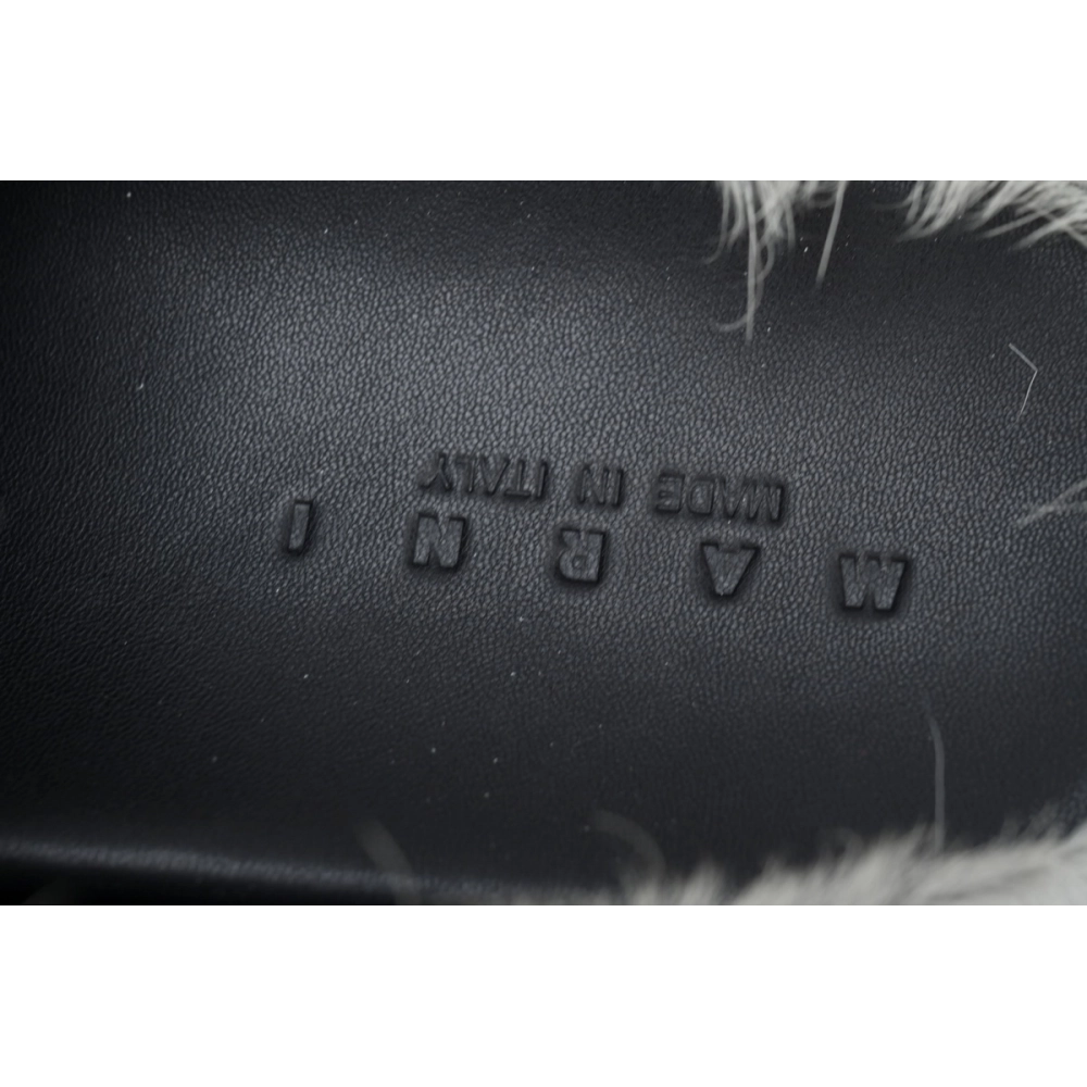 Marni Long-hair Calfskin Fussbett Sabot Grey SBMR000600P412200N15