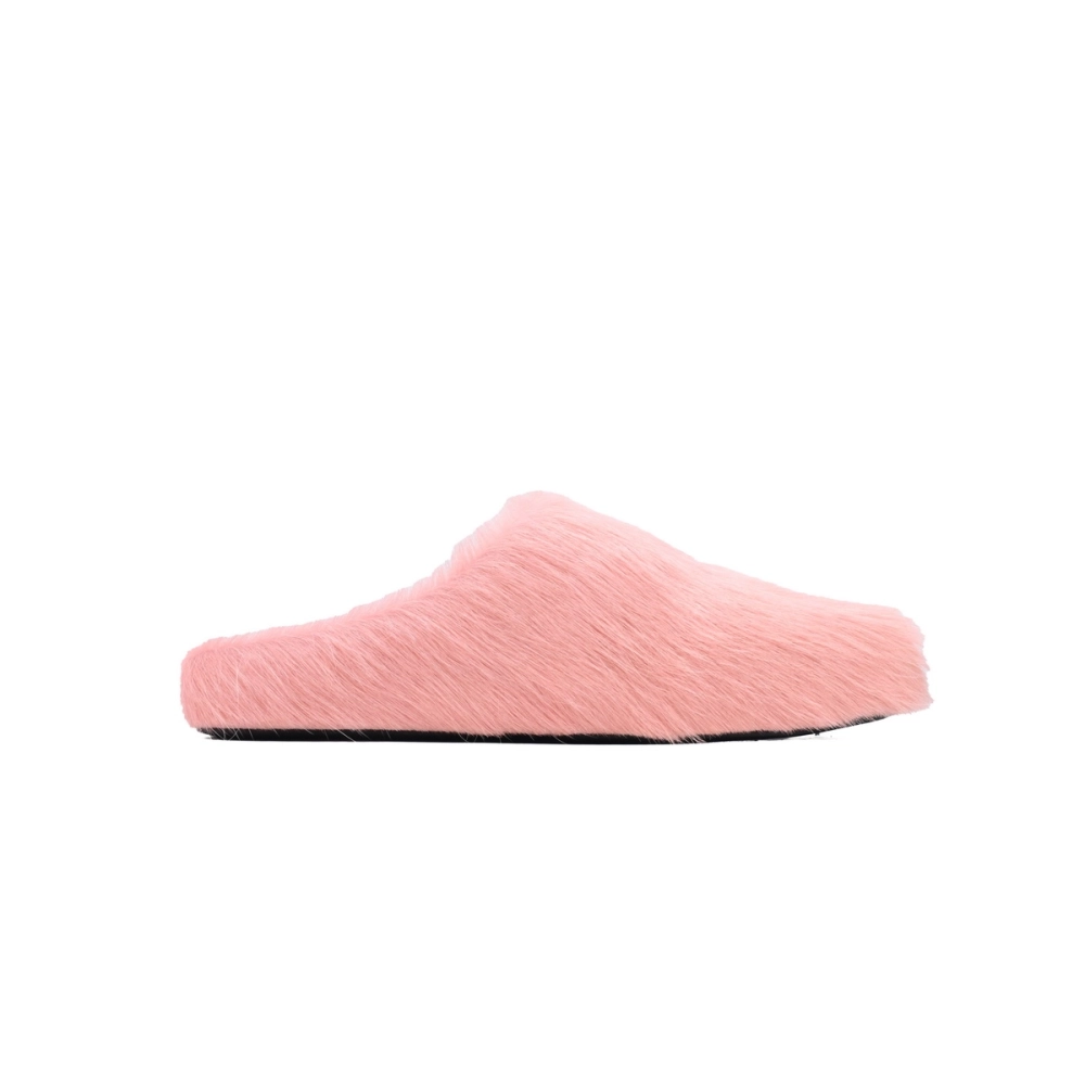 Marni Long-hair Calfskin Fussbett Sabot Pink SBMS004601P412200C29