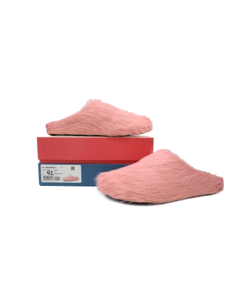 Marni Long-hair Calfskin Fussbett Sabot Pink SBMS004601P412200C29