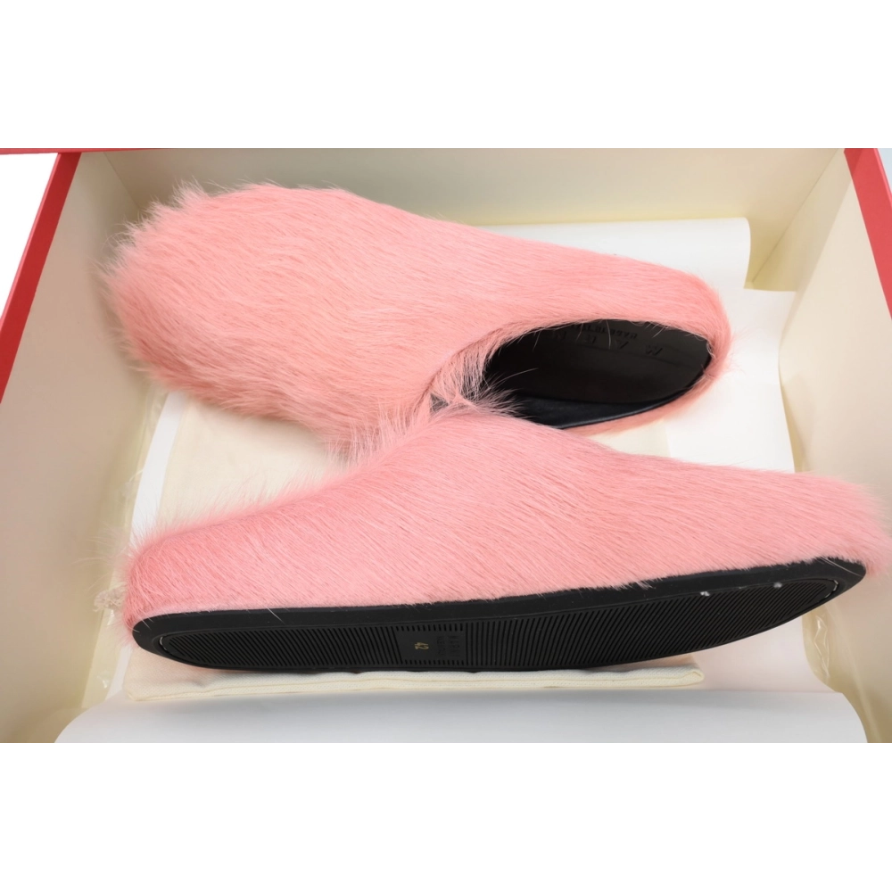 Marni Long-hair Calfskin Fussbett Sabot Pink SBMS004601P412200C29
