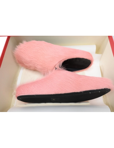 Marni Long-hair Calfskin Fussbett Sabot Pink SBMS004601P412200C29
