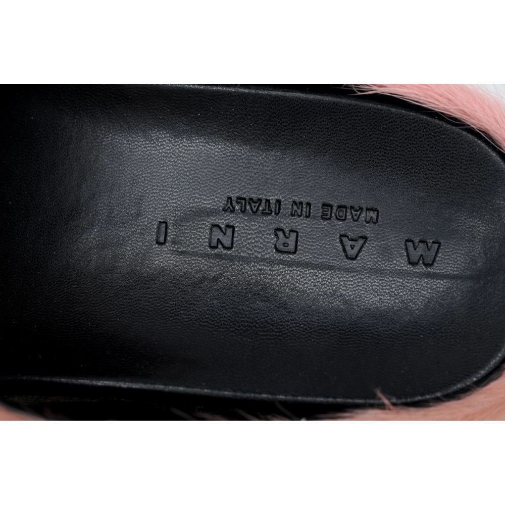 Marni Long-hair Calfskin Fussbett Sabot Pink SBMS004601P412200C29