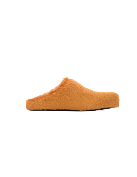 Marni Long-hair Calfskin Fussbett Sabot Earthy Yellow