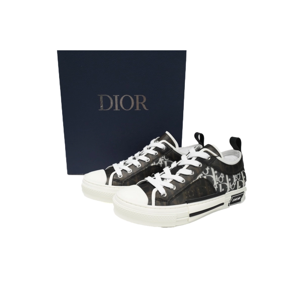 Dior B23 Low Top Canvas Oblique Black White 3SN272ZIR 16536