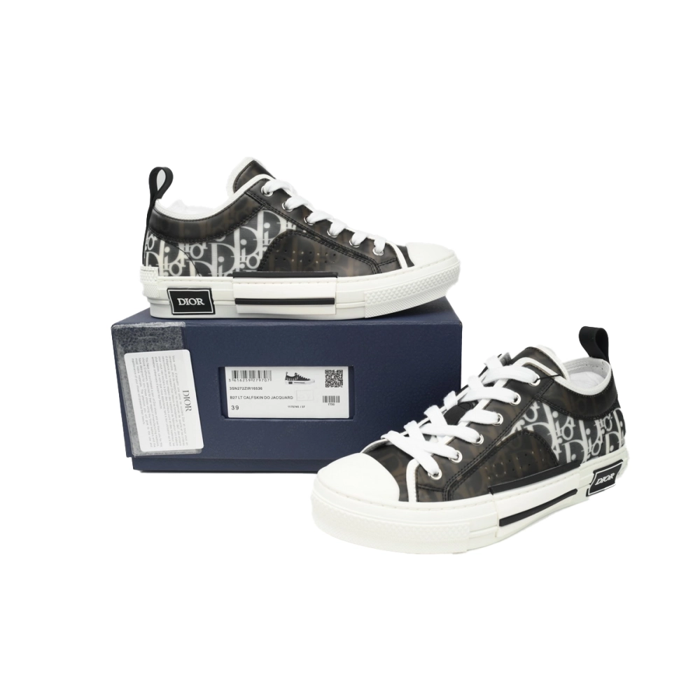Dior B23 Low Top Canvas Oblique Black White 3SN272ZIR 16536