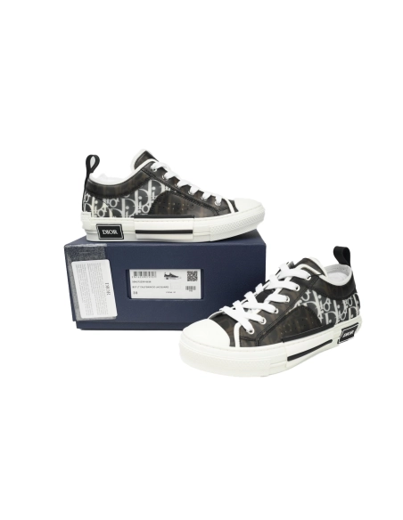 Dior B23 Low Top Canvas Oblique Black White 3SN272ZIR 16536