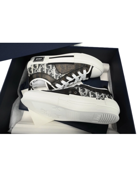 Dior B23 Low Top Canvas Oblique Black White 3SN272ZIR 16536