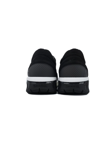 Chanel Fabric Laminated Low Top Sneakers Black