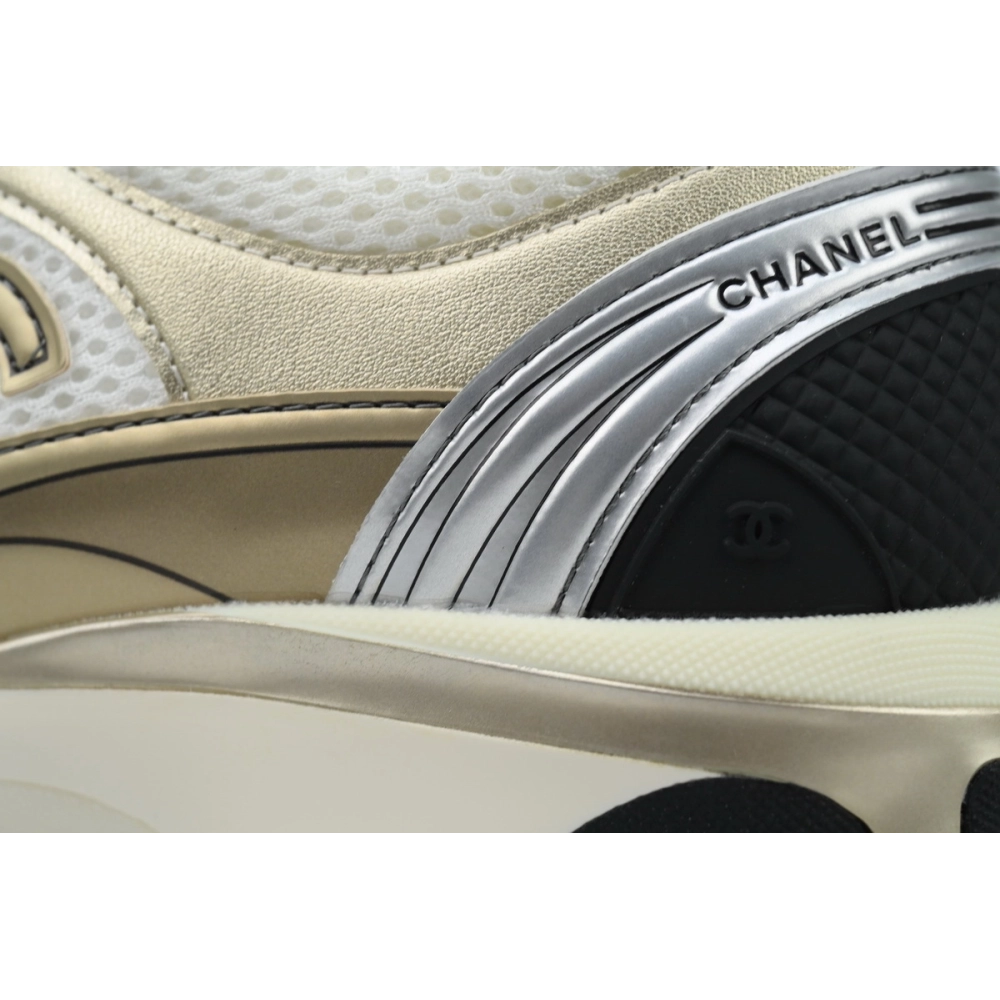 Chanel Fabric Laminated Low Top Sneakers Khaki G39792 Y56368 K5450