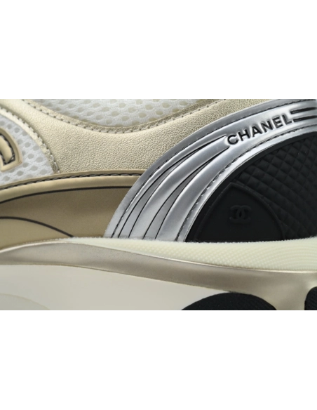 Chanel Fabric Laminated Low Top Sneakers Khaki G39792 Y56368 K5450